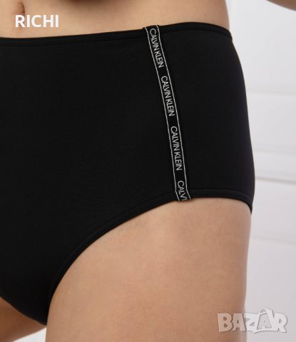 CALVIN KLEIN – Бански ДОЛНИЩЕ черно с висока талия, снимка 5 - Бански костюми - 37652657