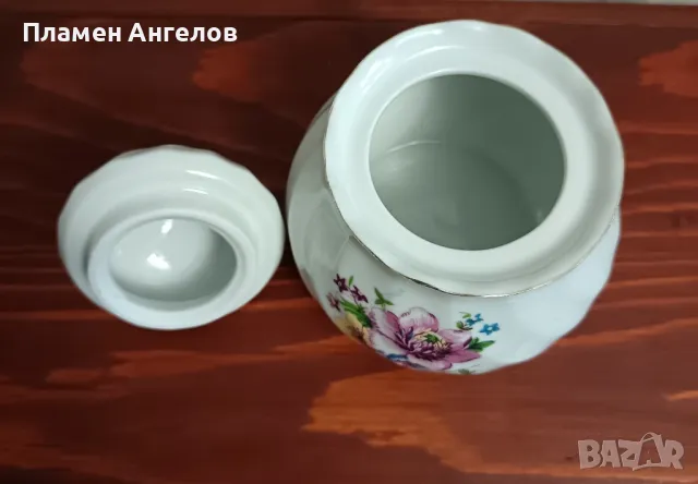 Българска стара порцеланова захарница. , снимка 2 - Антикварни и старинни предмети - 48250337