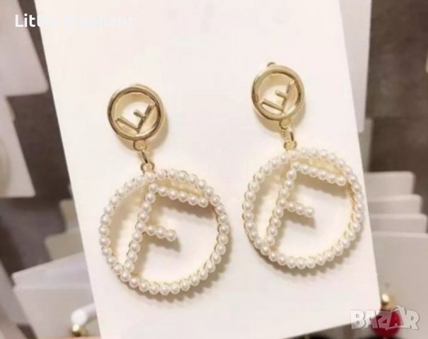 Висящи обеци с перли,масивен модел,бранд,Gold/нови