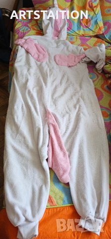 Топла дамска пижама Еднорог, микрофибър, бяло и розово, снимка 2 - Якета - 43670340
