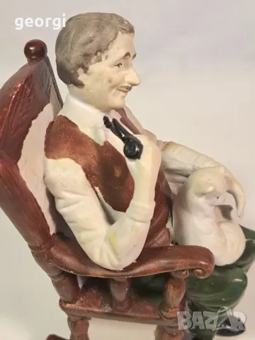 ретро керамична статуетка старец 23/4, снимка 4 - Статуетки - 49332233