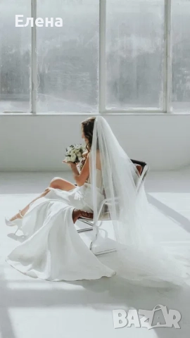 Сватбена рокля + дълъг воал подарък, снимка 5 - Сватбени рокли - 52230092