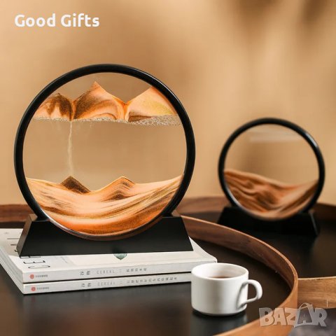 3D Пясъчен часовник с движещ се пейзаж Пясъчен живопис, Оранжев, снимка 3 - Декорация за дома - 43681584