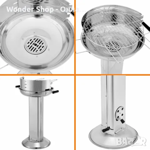 🍖 Колонна скара Bavaria на дървени въглища от неръждаема стомана – Идеална за перфектното барбекю , снимка 3 - Скари - 48936918