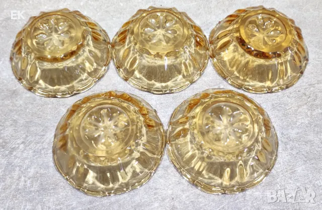 5 стари стъклени купички за сладко, снимка 2 - Прибори за хранене, готвене и сервиране - 49923023