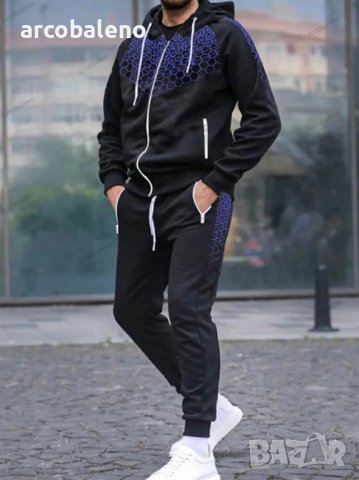 Мъжки комплект от две части, суичър с цип и спортен панталон, 6цвята , снимка 4 - Спортни дрехи, екипи - 39665443
