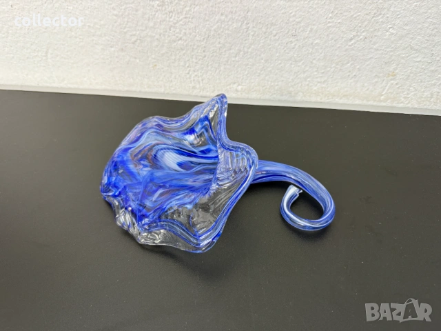 Артистична стъклена купа / съд / рог. №7840