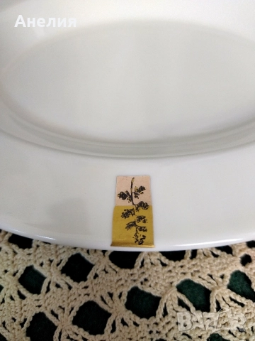 Бяло- 2 купи салата, сосиера и плато от Англия , снимка 3 - Чинии - 52346156