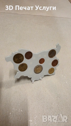 3D принтиран държач/органайзер за монети – български лев и евро Coin Card Holder, снимка 6 - Нумизматика и бонистика - 53076961