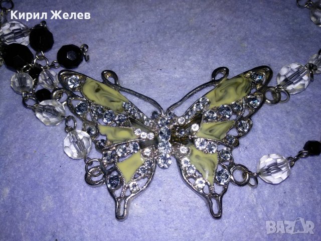 НЕЖНО ФИГУРАЛНО КРИСТАЛНО АРТ КОЛИЕ СРЕБРИСТ МЕДАЛЬОН - ПЕПЕРУДА 34773, снимка 4 - Колиета, медальони, синджири - 39201488