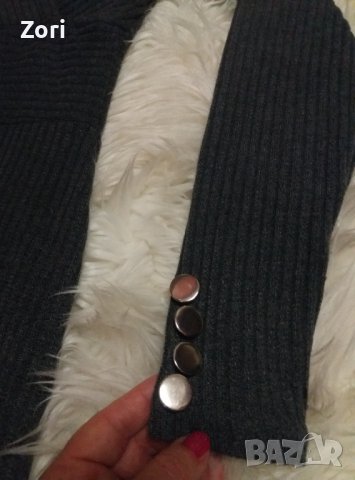 СТРАХОТНА рокля по тялото в цвят графит от много еластично и много фино плетиво , снимка 4 - Рокли - 43567229