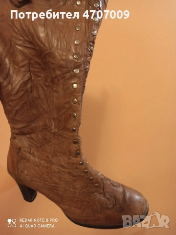 Продавам втора употреба естествена кожа кафяви ботуши с вата номер 39 - цена 16 евро