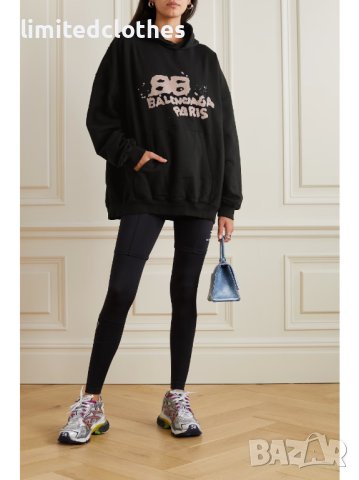 BALENCIAGA Hand Drawn BB Icon Logo Oversized Мъжко / Дамско Горнище тип Суичър size XXS и M, снимка 7 - Суичъри - 43556642