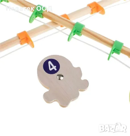 Дървена играчка за риболов, 50х6х25 см., снимка 3 - Образователни игри - 49397922