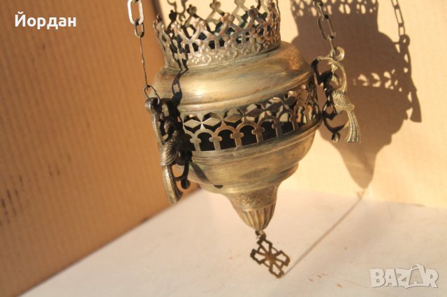 Месингово кандило-лампа, снимка 6 - Антикварни и старинни предмети - 43573110