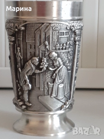 Комплект за вино и ракия от калай Antik*Vintage #92, снимка 14 - Антикварни и старинни предмети - 52405033