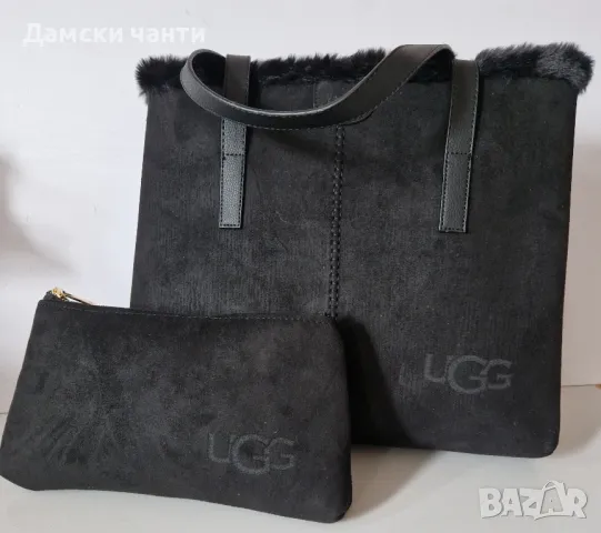 дамска чанта велур, от две части, снимка 2 - Чанти - 48361983