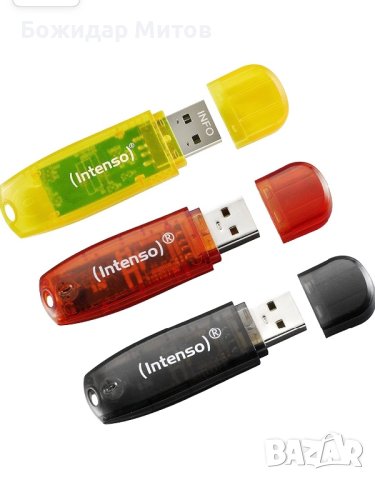 Intenso Rainbow Line USB 2.0 Memory Stick 3 x 32 GB Жълт / Червен / Черен, снимка 4 - USB Flash памети - 40597119