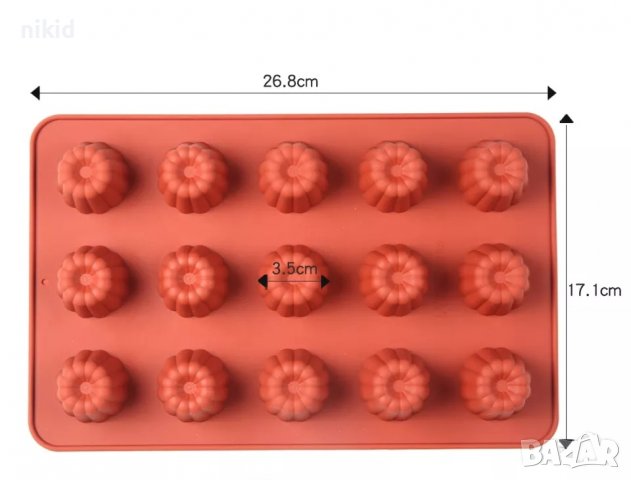 18 бр мини кексчета капсули кексче пудинг силиконов молд форма за мъфини кексчета сладки, снимка 5 - Форми - 37900690
