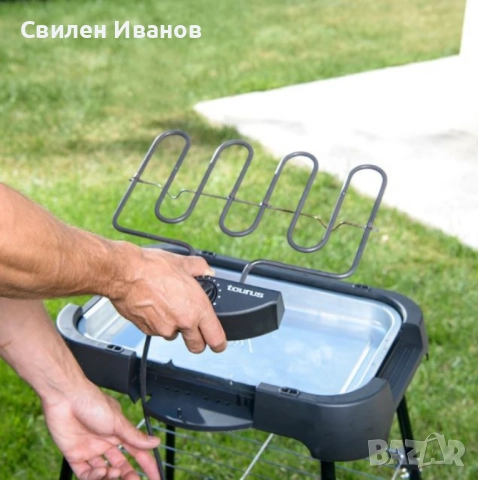 Електрическо барбекю Taurus Maxim’s Plus – 2000W, регулируем термостат, съд за вода, вътрешна и външ, снимка 6 - Барбекюта - 51531928