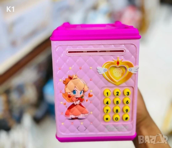 Детска касичка за банкноти на Принцеса с пръстов отпечатък и парола