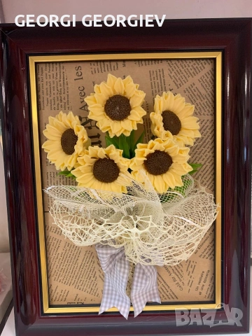 цветя изработени с глицеринов ароматен сапун и Българска роза , снимка 2 - Изкуствени цветя - 53463345