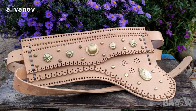 Силях ( Селах, Силяхлък ) - Хайдушки колан от телешка кожа - 39 см, снимка 5 - Шивашки услуги - 23790921