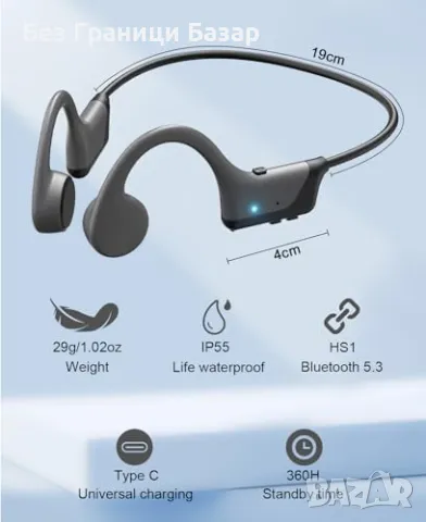 Нови Спортни безжични слушалки iKDSAW с костна проводимост, IP55, снимка 2 - Bluetooth слушалки - 47371982
