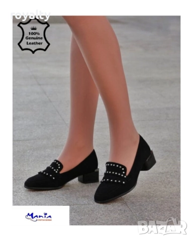 Дамски елегантни обувки от естествен велур, снимка 2 - Дамски елегантни обувки - 52122584