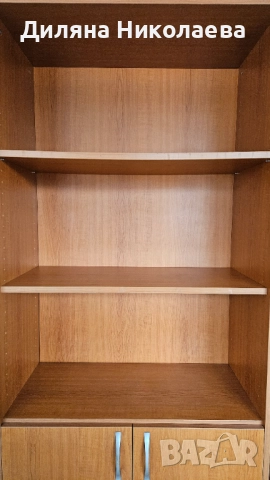 Кафяв офис шкаф, ъглово бюро, малко бюро и секция., снимка 2 - Шкафове и рафтове - 52327796