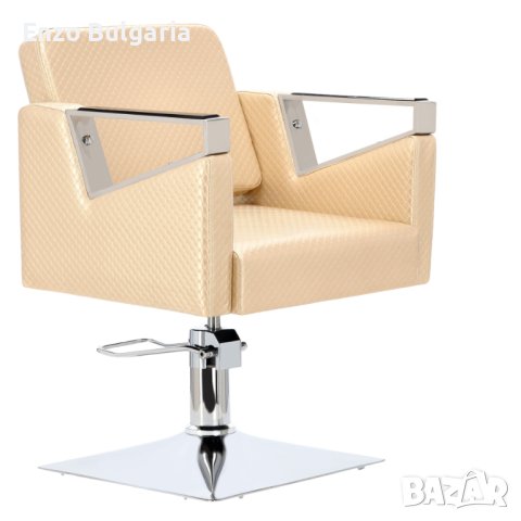 Хидравличен въртящ се фризьорски стол Tomas за фризьорски салон Z-83030-GOLD-WHITE-FOTEL-BEZPODN, снимка 3 - Фризьорски столове - 43861082
