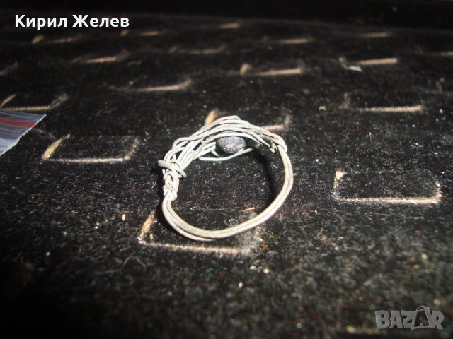 РЪЧНО ИЗРАБОТЕН АРТ МЕДЕН ПРЪСТЕН ПОСРЕБРЕН с ВУЛКАНИЧНО КАМЪЧЕ 20506, снимка 4 - Пръстени - 32318077