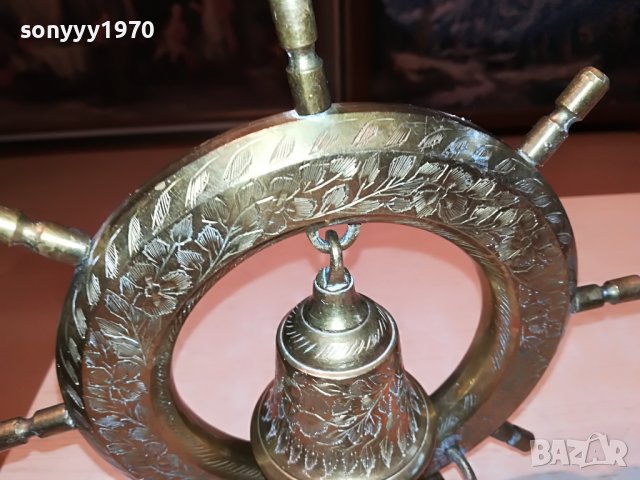 КАМБАНА И РУЛ-МЕД МЕСИНГ-ВНОС ШВЕЦИЯ 1405221916, снимка 9 - Антикварни и старинни предмети - 36760656