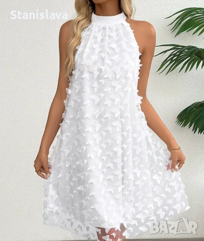 Бяла елегантна рокля 