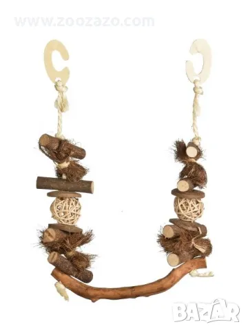 Дървена люлка от естествени материали за Папагал - Модел: 13990