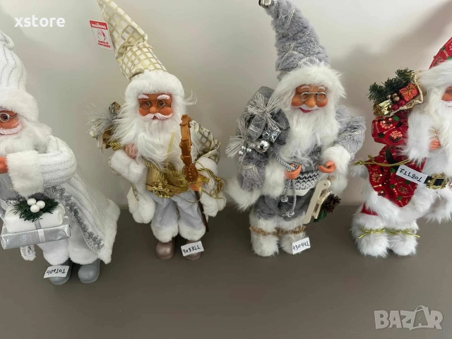 Декоративен Дядо Коледа в сиво – коледна украса, фигура 50 см , снимка 3 - Декорация за дома - 52617465