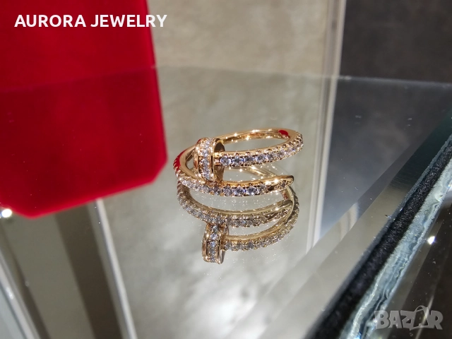 CARTIER Nail Juste un Clou Rose Small Paved Diamonds Пръстен Пирон, снимка 5 - Пръстени - 52854825