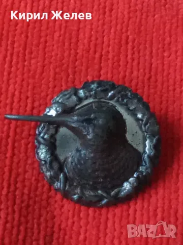 СТАРИННА РЯДКА ЛОВНА ЗНАЧКА на ВИНТ със СЛЕДИ от ПОСРЕБРЯВАНЕ 46906, снимка 12 - Колекции - 46495004