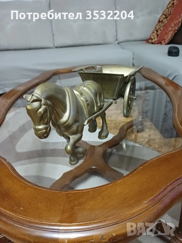 Бронзов кон и каруца, снимка 3 - Антикварни и старинни предмети - 53249989