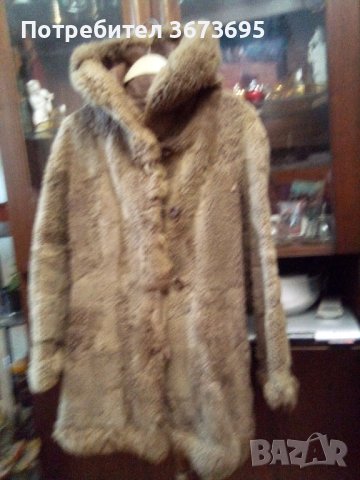 Дамско палто кожено с качулка 
