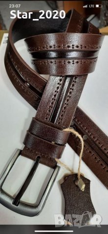 Мъжки колани на едро от естествена кожа - 1 во качеството , снимка 17 - Колани - 39216281