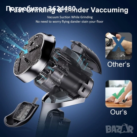 Черна Електрическа Пила с Дисплей 4827, снимка 2 - Електрически пили за пети - 53269977