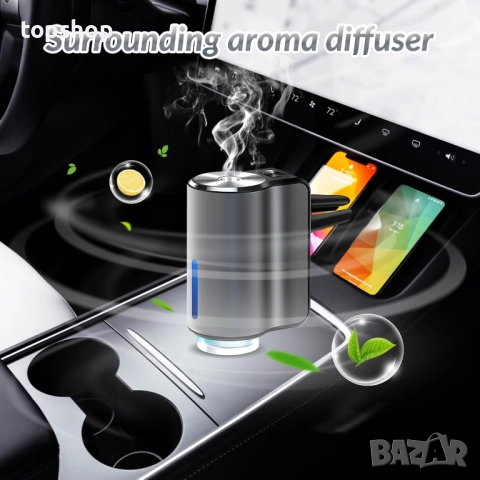  Чисто нов запечатан в целофан арома дифузер за кола, 2025г. умен регулируем арома дифузер с 3 аро.., снимка 3 - Аксесоари и консумативи - 51918143