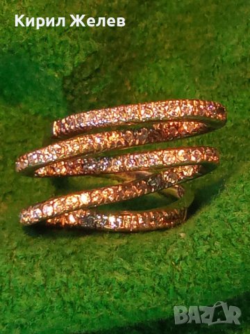 КРАСИВ СРЕБЪРЕН СКЪПОЦЕНЕН АРТ ПРЪСТЕН РОДИРАНО СРЕБРО 925 с ФАСЕТИРАНИ ЦИРКОНИ 32580