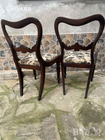 Комплект от 2 антични дървени стола – масив, снимка 3 - Антикварни и старинни предмети - 52919682