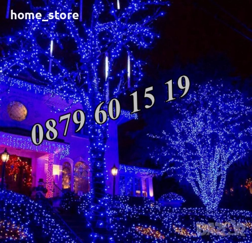 Коледни лампички 100 метра на макара, синя светлина, водоустойчиви, снимка 2 - Декорация за дома - 52369666