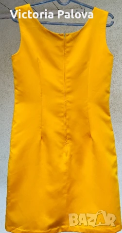 Ефектна жълта рокля , снимка 4 - Рокли - 50504263