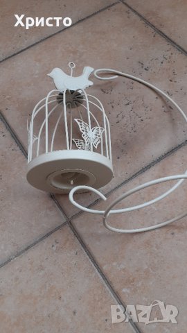 фенер-свещник метален, дизайнерски тип клетка за птици, ретро, за свещ, снимка 7 - Други - 40395339