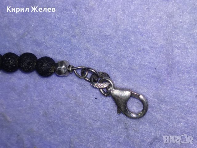 ЧАСТ от СРЕБЪРНА ГРИВНА СРЕБРО 925 с ТОПЧЕТА от ВУЛКАНИЧЕН КАМЪК и МАРКАЗИТИ на КРЪСТЧЕТО 40987, снимка 12 - Гривни - 43225262