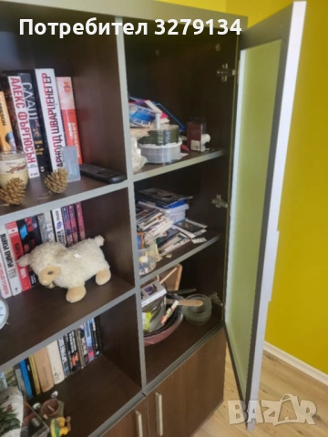 Модулна холна секция и витрина (венге и сребристо) – Отлично състояние, снимка 8 - Секции и витрини - 52946710
